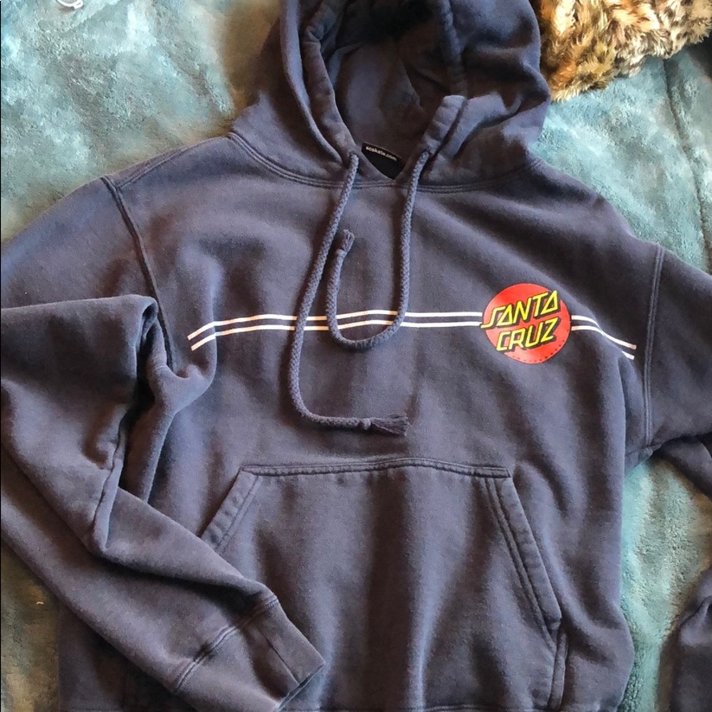 Santa Cruz Skateboards Navy Hoodie with Red and Yellow Logo